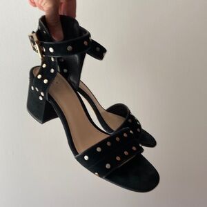 Vince Camuto Betilla Studded Suede Sandals Black Size 10